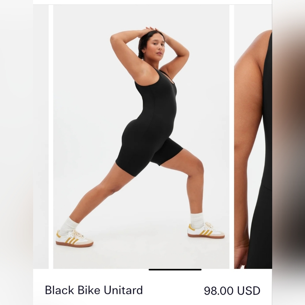 Girlfriend Collective Black Bike Unitard